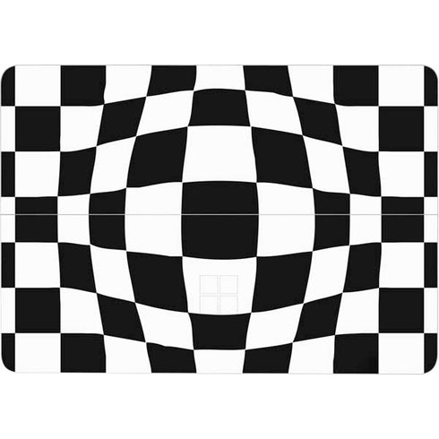 Black and White Zoomed Checkerboard Surface Laptop Studio Skin